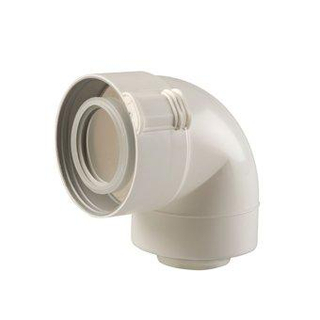 Ubbink Rolux coude d'évacuation des fumées 80/125mm 87° PP, concentrique blanc