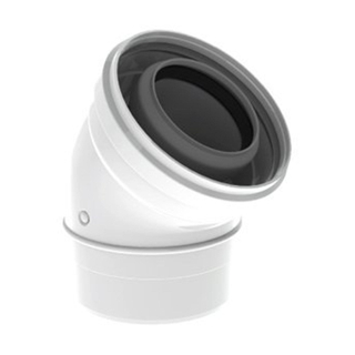 Coude Burgerhout Twinsafe ø60 100mm 45º PP concentrique lisse blanc