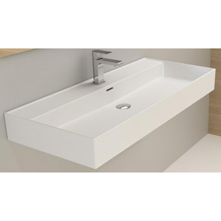 Plieger Kansas Lavabo 100x46.6cm 1 trou de robinet avec trop-plein Blanc mat