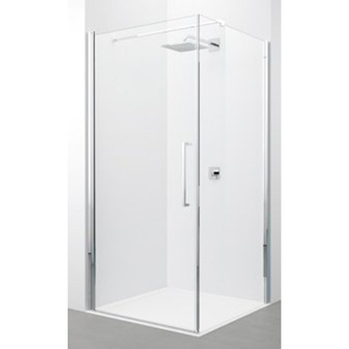 Novellini Young 2.0 fg paroi latérale 87/89x200cm pour porte tournante g et porte pliante 2gs avec profil chromé mat et verre clair