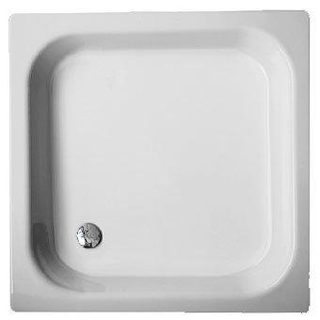 Bette bac à douche en tôle d'acier 85x85x15cm carré blanc