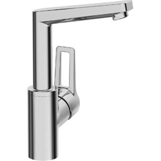 Hansa Hansatwist Mitigeur monotrou avec maniement latéral et levier ouvert avec bec 13cm rotable 150° chrome