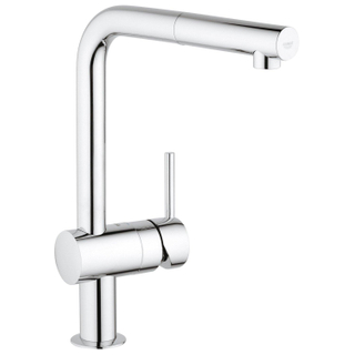 Grohe Minta Mitigeur de cuisine - bec L - rotatif - douchette extractible - chrome - DESTOCKAGE