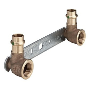 Viega Profipress Support mural SC filetage intérieur 15x1/2 entraxe 150mm plat bronze