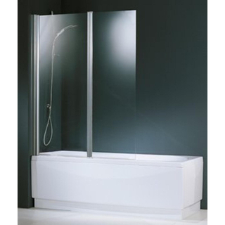 Novellini Aurora Pare-bains en 2 parties 120x150cm profilé chrome verre clair