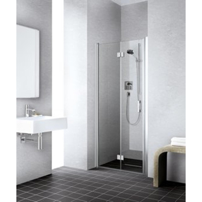 Kermi Liga Porte de douche battante pliante 80x200cm gauche argent mat / clair