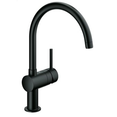 Grohe Minta Mitigeur de cuisine monotrou avec bec C tournant noir OUTLET