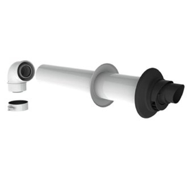 Burgerhout hr sortie murale concentrique avec adaptateur 2xø60mm ø100mm conduit pp noir/blanc