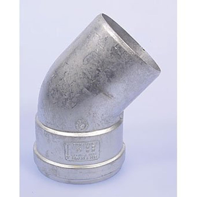 Burgerhout BM FIX Coude segmenté en aluminium à paroi épaisse 45 degrés 130mm