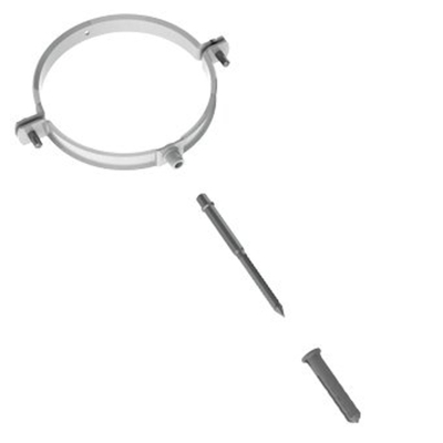 Set de support de distance Burgerhout Twinsafe p/st. + boulon M8 + cheville ø100mm ALU blanc