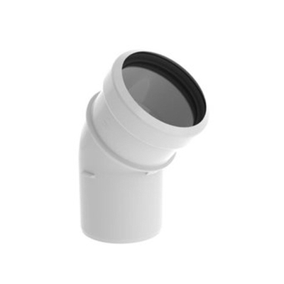 Burgerhout SAFE PP Rookgasafvoerbocht 43 graden 80mm wit