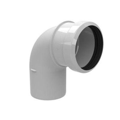 Burgerhout SAFE PP Rookgasafvoerbocht 87 graden 80mm wit