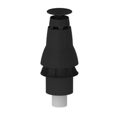 Burgerhout Skyline HR schoorsteentop Ø100mm/170mm PP rookgaspijp grespot aansluiting zwart