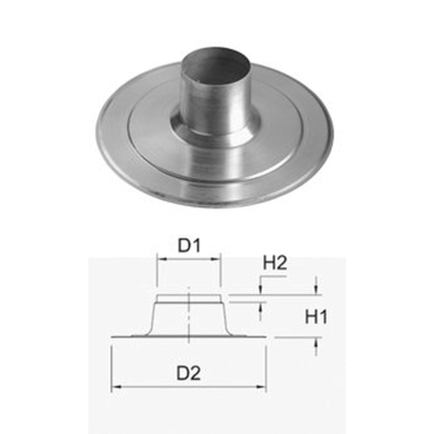 Ubbink Multivent plaque adhésive en aluminium ø131mm 5-25° H=250mm pour passage de toit Multivent sur toits plats