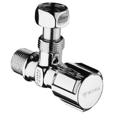 Schell Comfort robinet d'arrêt d'angle avec raccord 3/8x3/8 à compression chrome