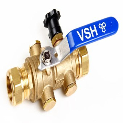 Vsh Ea protect clapet anti-retour avec vanne à bille 15x15 mm laiton