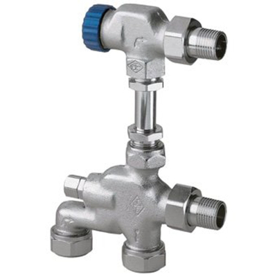 Heimeier E Z bloc inférieur 1 et 2 tuyaux droit 1/2