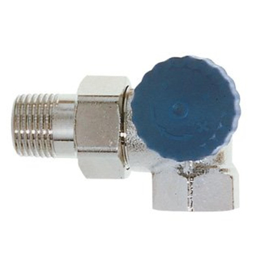 Heimeier Robinet d'arrêt thermostatique pour radiateur 1/2 double équerre RE Kvs 1,85 m3 h faible résistance