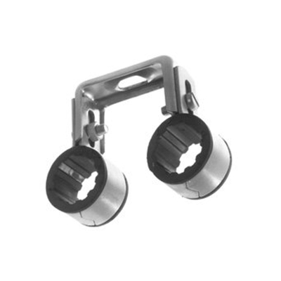 Collier double pour tuyau avec revêtement en caoutchouc sendzimir zingué 15 mm noir