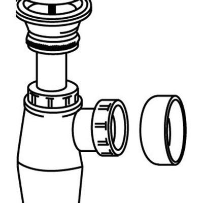 Viega siphon à gobelet pour bonde sans tube mural 6/4 avec rosace chrome