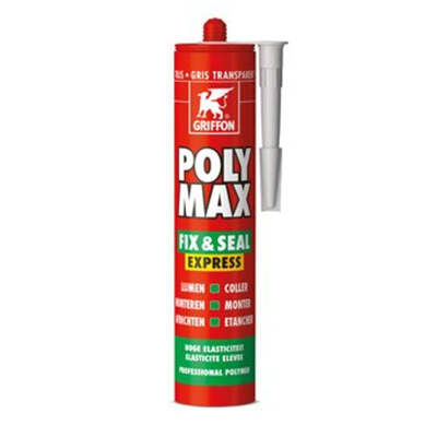 Griffon poly max fix&seal express tube à 300 gr gris