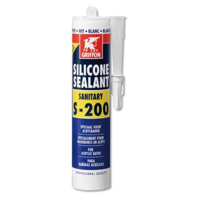 Griffon mastic silicone sanitaire s200 tube à 300 ml pour acrylique blanc