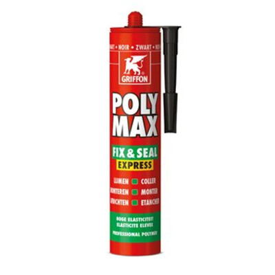 Griffon poly max fix&seal express tube à 435 gr noir
