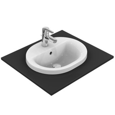 Ideal Standard Connect Lavabo à encastrer oval 48x40cm avec trop plein et trou pour robinetterie Blanc