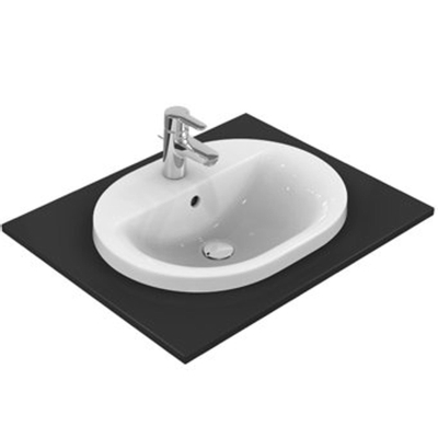 Ideal Standard Connect Lavabo à encastrer oval 48x40cm avec trop plein et trou pour robinetterie Blanc