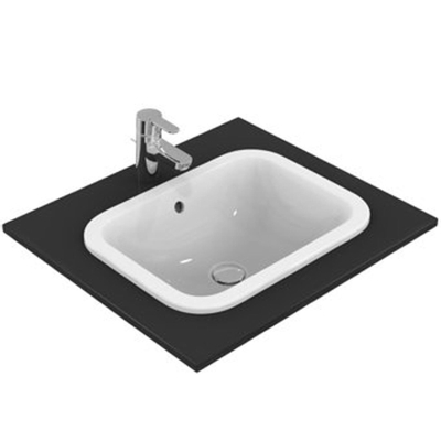 Ideal Standard Connect lavabo encastré rectangulaire 50x38cm avec trop-plein sans trou de robinet blanc