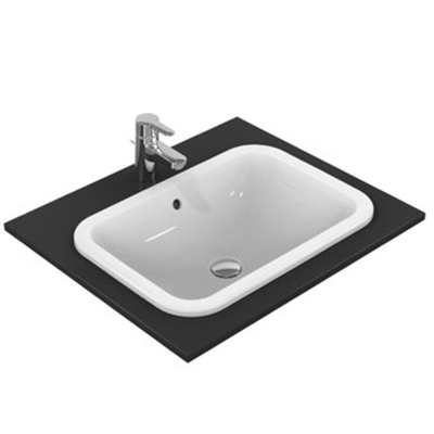 Ideal Standard Connect lavabo encastré rectangulaire 58x41cm avec trop-plein sans trou de robinet blanc