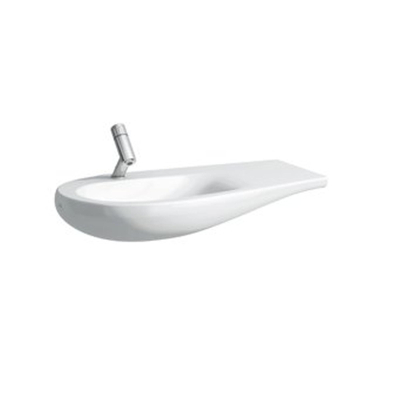 Laufen Alessi One meuble-vasque de salle de bains 90x50x16.5cm sans trou de robinet vasque à gauche. surface de dépose à droite incl. bonde en céramique lcc-blanc