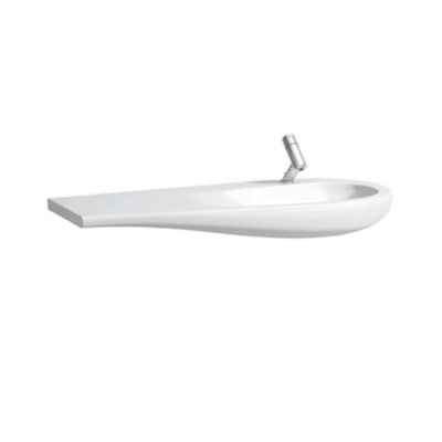 Laufen Alessi One meubelwastafel 120x50x16.5cm 1 kraangat waskom rechts. aflegruimte links incl. clou keramiek lcc-wit