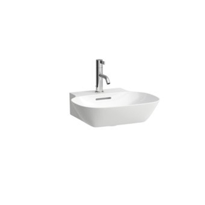 Laufen INO lave-mains 41x45x12cm 1 trou de robinetterie avec trop-plein SaphirKeramik blanc