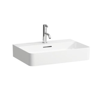 Laufen Val Lave-mains côté bas meulé 60x42cm avec 1 trou de robinet et trop-plein LCC blanc