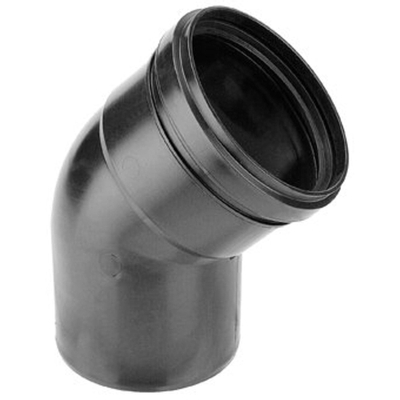 Burgerhout luchttoevoerbocht Ø80mm 45° PP zwart