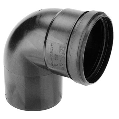 Burgerhout luchttoevoerbocht Ø100mm 90° PP zwart