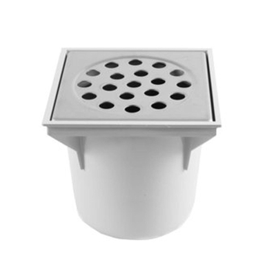 Wavin ABS vloerput met onderuitlaat 75mm 20x20cm grijs