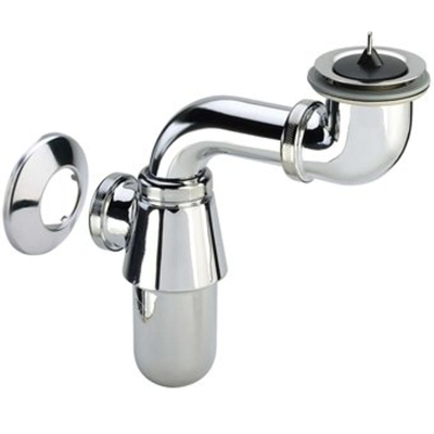 Viega siphon à godet pour bonde gain de place ergonomique avec bouchon 5/4 chrome