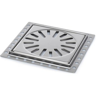 Aquaberg Siphon de rénovation avec grille en inox 15x15cm hauteur d'installation 7mm RP15