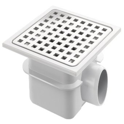 Van Den Berg siphon de sol ABS avec grille en inox 15x15 avec sortie latérale 40mm