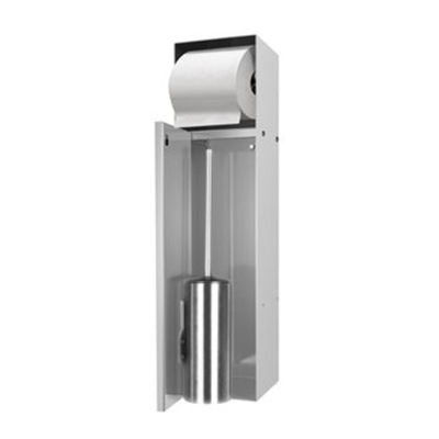 Looox Closed Porte-rouleau toilette réserve encastrable 14.5x61x14cm à daller blanc