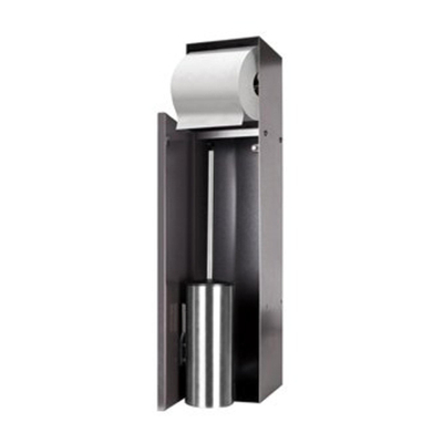 Looox Ensemble brosse de toilette fermée - avec support à rouleau - carrelable - anthracite