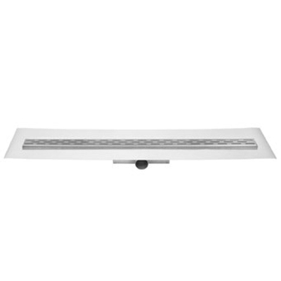 Easy Drain Compact 30 FF caniveau de douche inox avec plaque simple inox garde d'eau 30mm 200cm profondeur d'encastrement 63mm avec évacuation latérale
