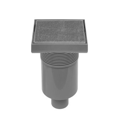 Easy Drain Aqua Quattro Tegel vloerput met ABS afwerkdeel/RVS betegelbaar rooster en onderuitloop 15x15cm inbouwdiepte 117 155mm waterslot 50mm TWEEDEKANS