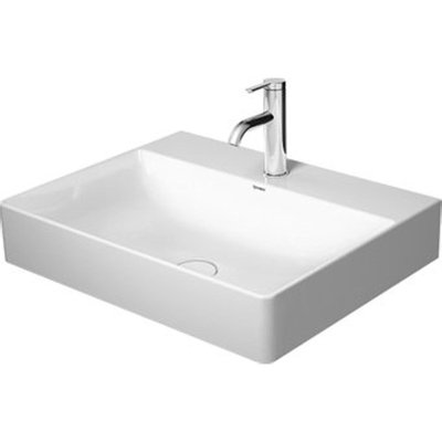Duravit DuraSquare Lavabo pour meuble 60x47cm 1 trou de robinet sans trop-plein avec bonde en céramique Blanc