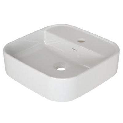 Plieger Fresno lavabo en surface 1 trou pour robinet 42x42cm blanc mat