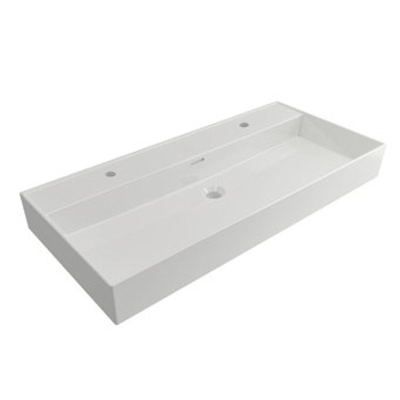 Plieger Kansas wastafel 2 kraangaten met overloop 100x46.6cm wit OUTLETSTORE