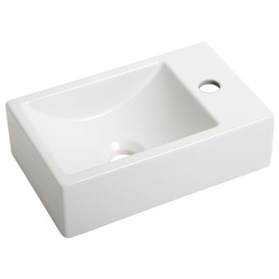 Plieger Houston Lave-mains avec vasque gauche 37x23cm avec trou de robinet droite blanc mat