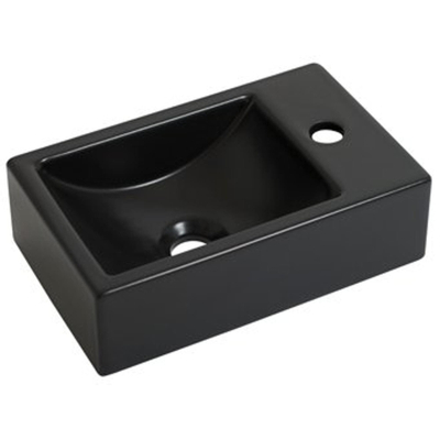 Plieger Houston Lave-mains avec vasque gauche 37x23cm avec trou de robinet droite noir mat